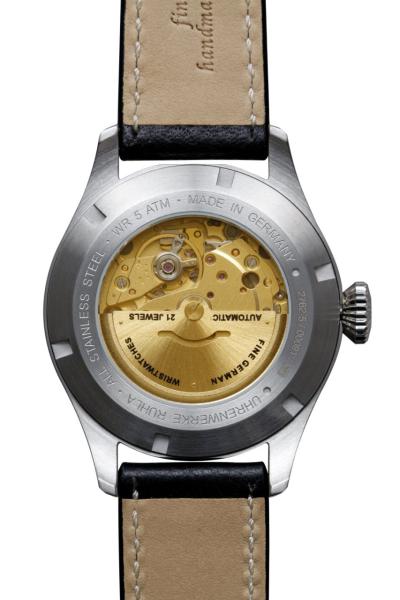 Bauhaus Aviation Herrenuhr Automatik mit Datum und Lederarmband